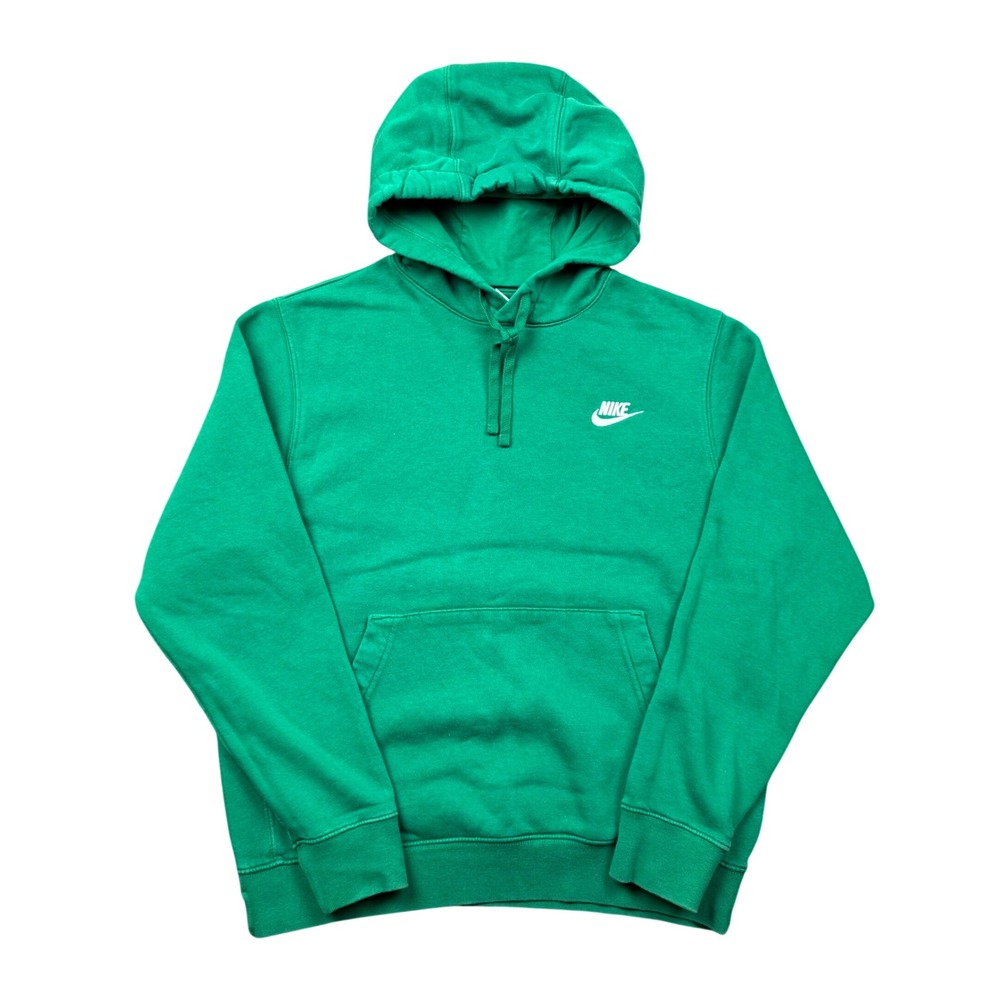 Nike Hoodie Men Small Green Club Fleece Sportswear Workout Athletic Minimal
